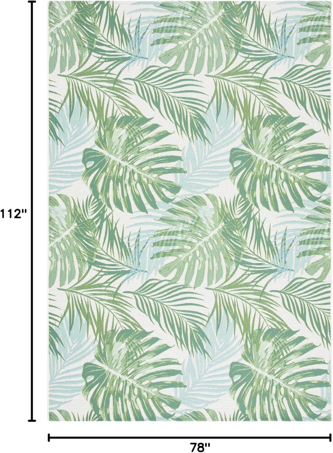 image:imageSAFAVIEH Washable Rug Outdoor Barbados Collection 8 x 105 Green amp Teal NonShedding amp Easy to Clean Ideal for Patio Backyard Mudroom BAR592XGreenTeal