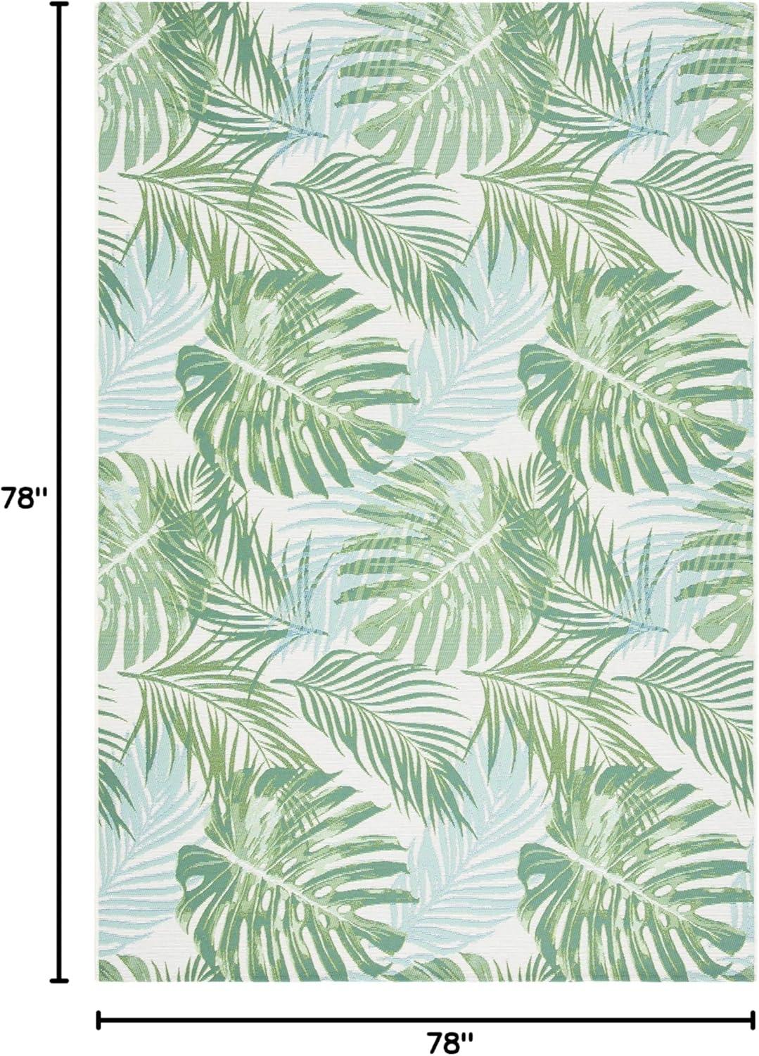 image:imageSAFAVIEH Washable Rug Outdoor Barbados Collection 8 x 105 Green amp Teal NonShedding amp Easy to Clean Ideal for Patio Backyard Mudroom BAR592XGreenTeal