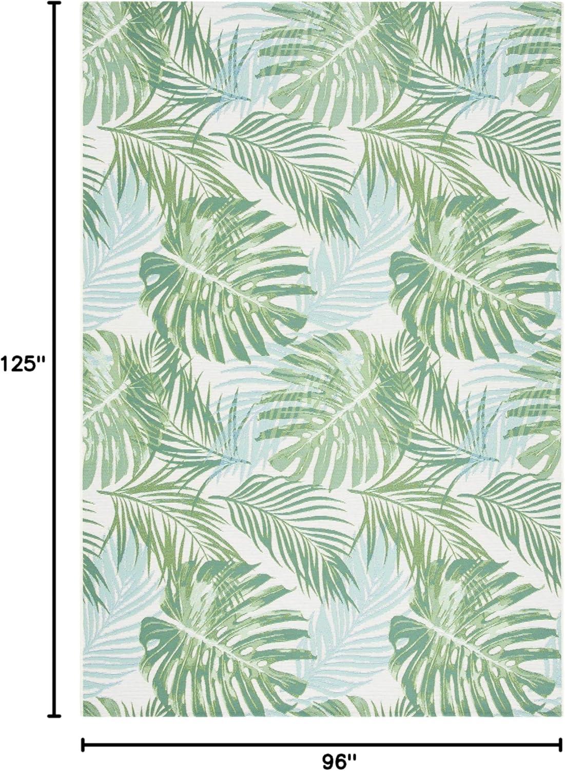 image:imageSAFAVIEH Washable Rug Outdoor Barbados Collection 8 x 105 Green amp Teal NonShedding amp Easy to Clean Ideal for Patio Backyard Mudroom BAR592XGreenTeal