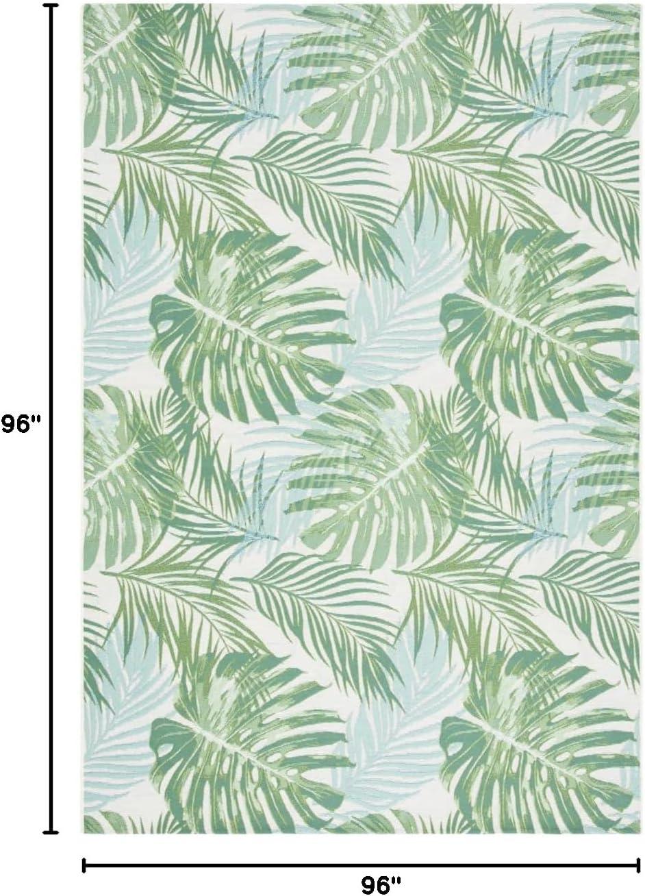 image:imageSAFAVIEH Washable Rug Outdoor Barbados Collection 8 x 105 Green amp Teal NonShedding amp Easy to Clean Ideal for Patio Backyard Mudroom BAR592XGreenTeal