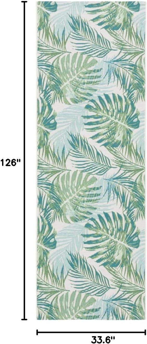 image:imageSAFAVIEH Washable Rug Outdoor Barbados Collection 8 x 105 Green amp Teal NonShedding amp Easy to Clean Ideal for Patio Backyard Mudroom BAR592XGreenTeal
