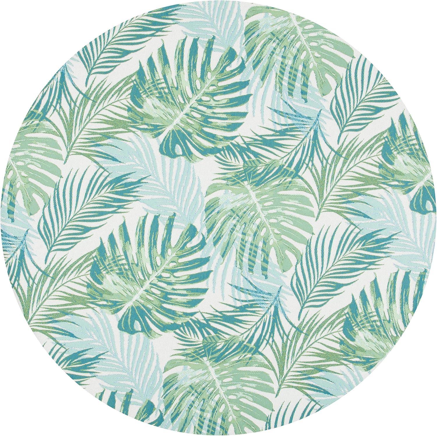 image:imageSAFAVIEH Washable Rug Outdoor Barbados Collection 8 x 105 Green amp Teal NonShedding amp Easy to Clean Ideal for Patio Backyard Mudroom BAR592XGreenTeal