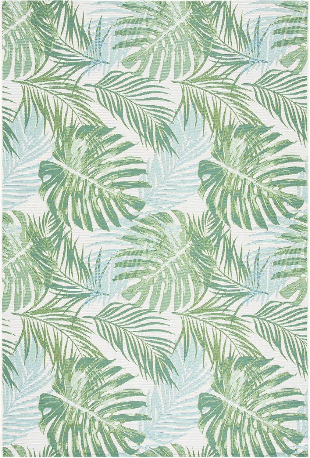 image:imageSAFAVIEH Washable Rug Outdoor Barbados Collection 8 x 105 Green amp Teal NonShedding amp Easy to Clean Ideal for Patio Backyard Mudroom BAR592XGreenTeal