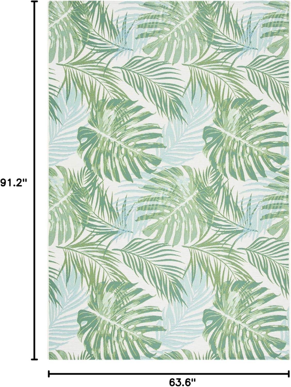 image:imageSAFAVIEH Washable Rug Outdoor Barbados Collection 8 x 105 Green amp Teal NonShedding amp Easy to Clean Ideal for Patio Backyard Mudroom BAR592XGreenTeal