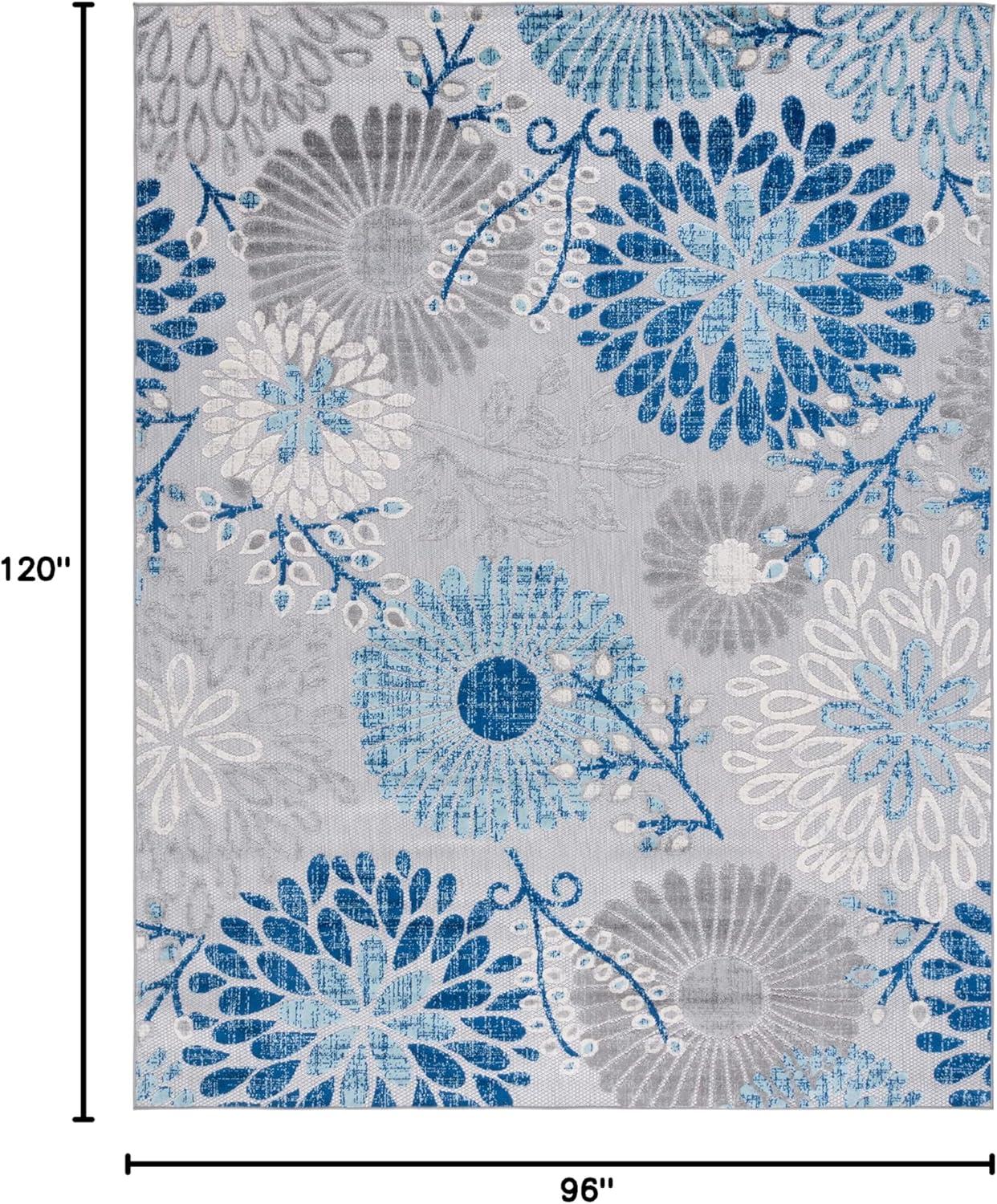 image:imageSAFAVIEH Washable Rug Outdoor Cabana Collection 4 Square Cream amp Red NonShedding amp Easy to Clean Ideal for Patio Backyard Mudroom CBN832AGreyBlue