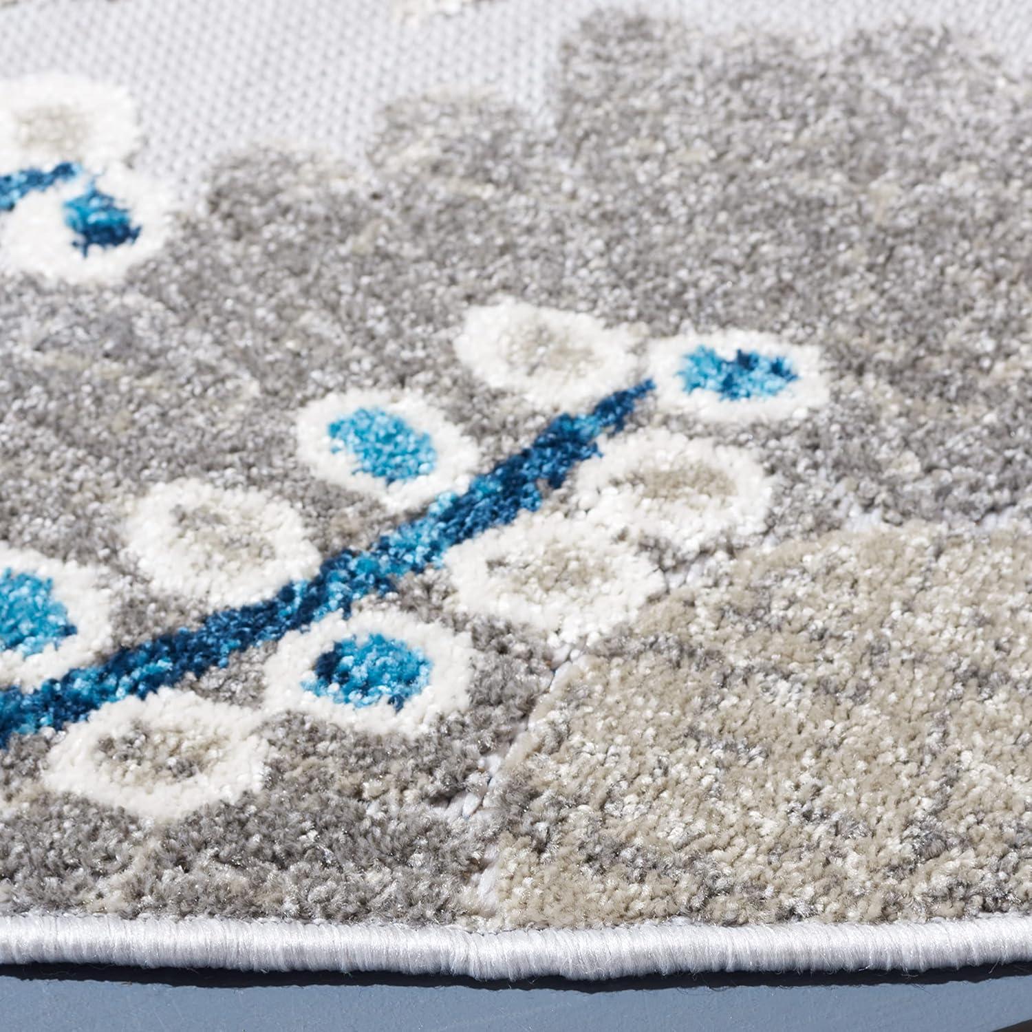 image:imageSAFAVIEH Washable Rug Outdoor Cabana Collection 4 Square Cream amp Red NonShedding amp Easy to Clean Ideal for Patio Backyard Mudroom CBN832AGreyBlue