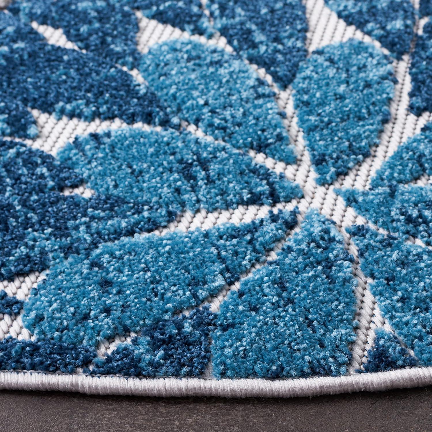 image:imageSAFAVIEH Washable Rug Outdoor Cabana Collection 4 Square Cream amp Red NonShedding amp Easy to Clean Ideal for Patio Backyard Mudroom CBN832AGreyBlue