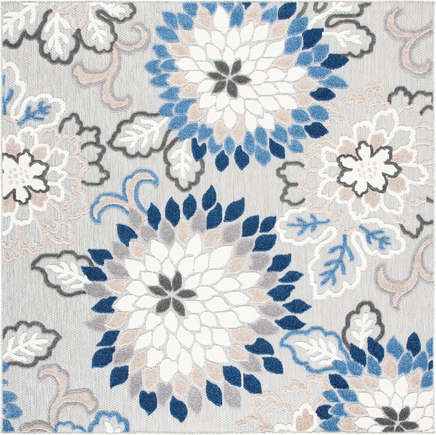 image:imageSAFAVIEH Washable Rug Outdoor Cabana Collection 53 x 77 Ivory amp Orange NonShedding amp Easy to Clean Ideal for Patio Backyard Mudroom CBN391AGreyBlue