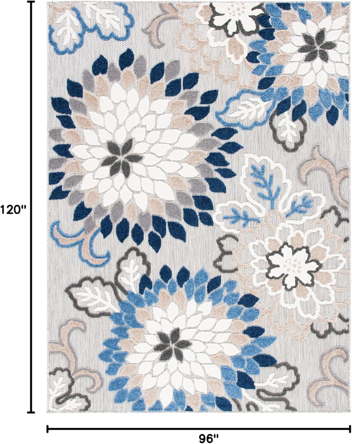 image:imageSAFAVIEH Washable Rug Outdoor Cabana Collection 53 x 77 Ivory amp Orange NonShedding amp Easy to Clean Ideal for Patio Backyard Mudroom CBN391AGreyBlue