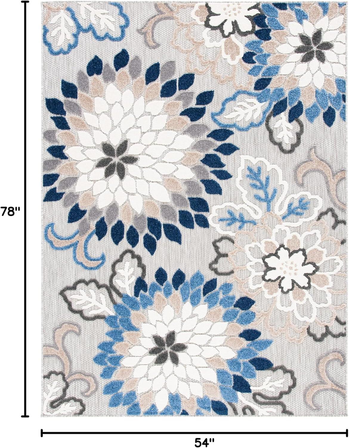 image:imageSAFAVIEH Washable Rug Outdoor Cabana Collection 53 x 77 Ivory amp Orange NonShedding amp Easy to Clean Ideal for Patio Backyard Mudroom CBN391AGreyBlue