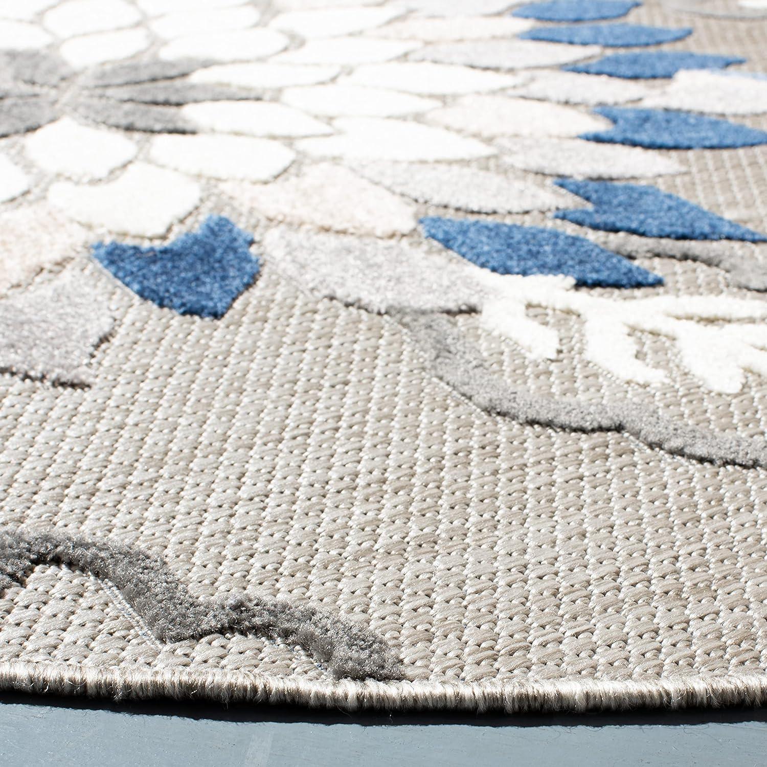 image:imageSAFAVIEH Washable Rug Outdoor Cabana Collection 53 x 77 Ivory amp Orange NonShedding amp Easy to Clean Ideal for Patio Backyard Mudroom CBN391AGreyBlue