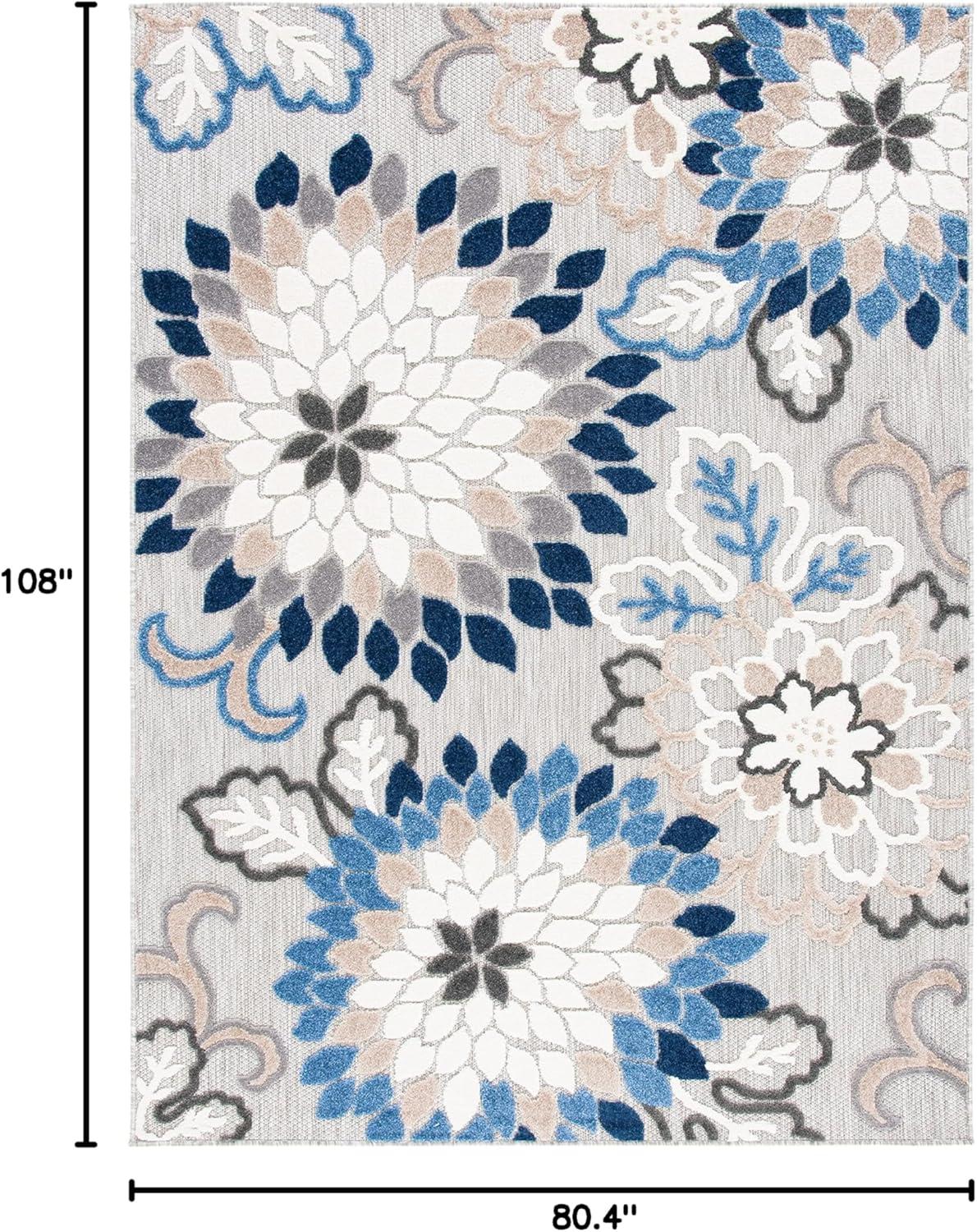 image:imageSAFAVIEH Washable Rug Outdoor Cabana Collection 53 x 77 Ivory amp Orange NonShedding amp Easy to Clean Ideal for Patio Backyard Mudroom CBN391AGreyBlue