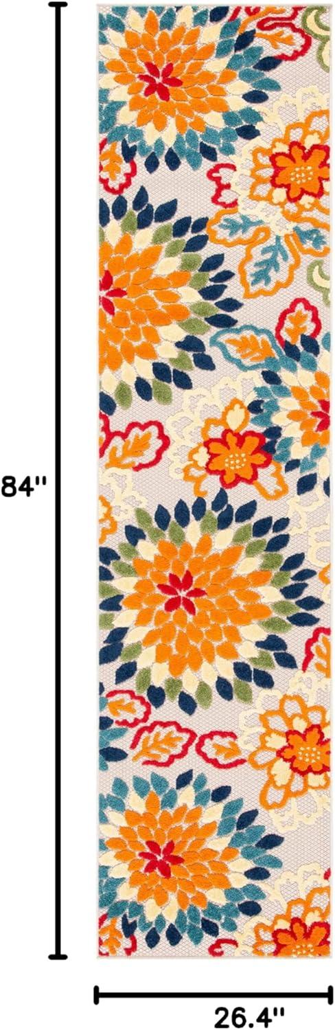 image:imageSAFAVIEH Washable Rug Outdoor Cabana Collection 53 x 77 Ivory amp Orange NonShedding amp Easy to Clean Ideal for Patio Backyard Mudroom CBN391AIvoryOrange