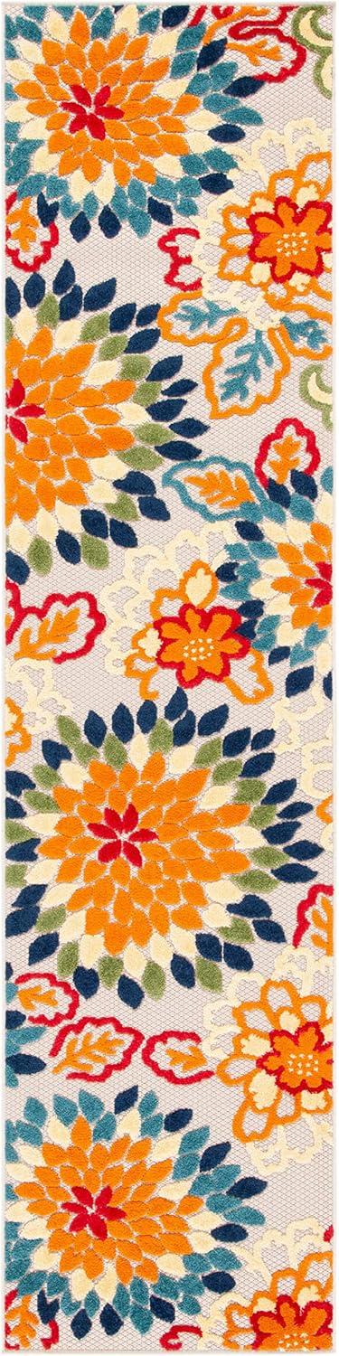 image:imageSAFAVIEH Washable Rug Outdoor Cabana Collection 53 x 77 Ivory amp Orange NonShedding amp Easy to Clean Ideal for Patio Backyard Mudroom CBN391AIvoryOrange