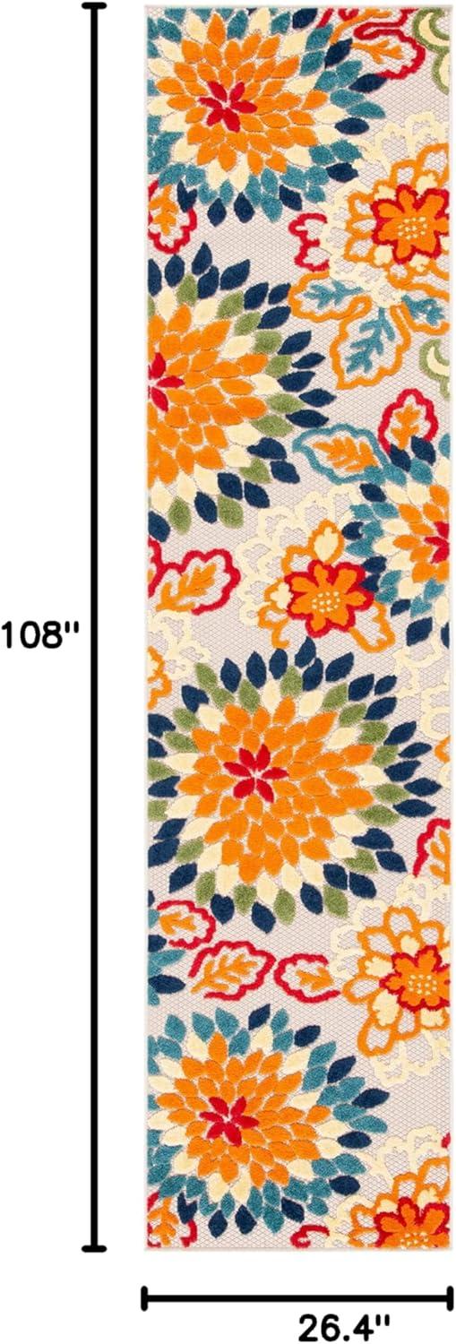image:imageSAFAVIEH Washable Rug Outdoor Cabana Collection 53 x 77 Ivory amp Orange NonShedding amp Easy to Clean Ideal for Patio Backyard Mudroom CBN391AIvoryOrange