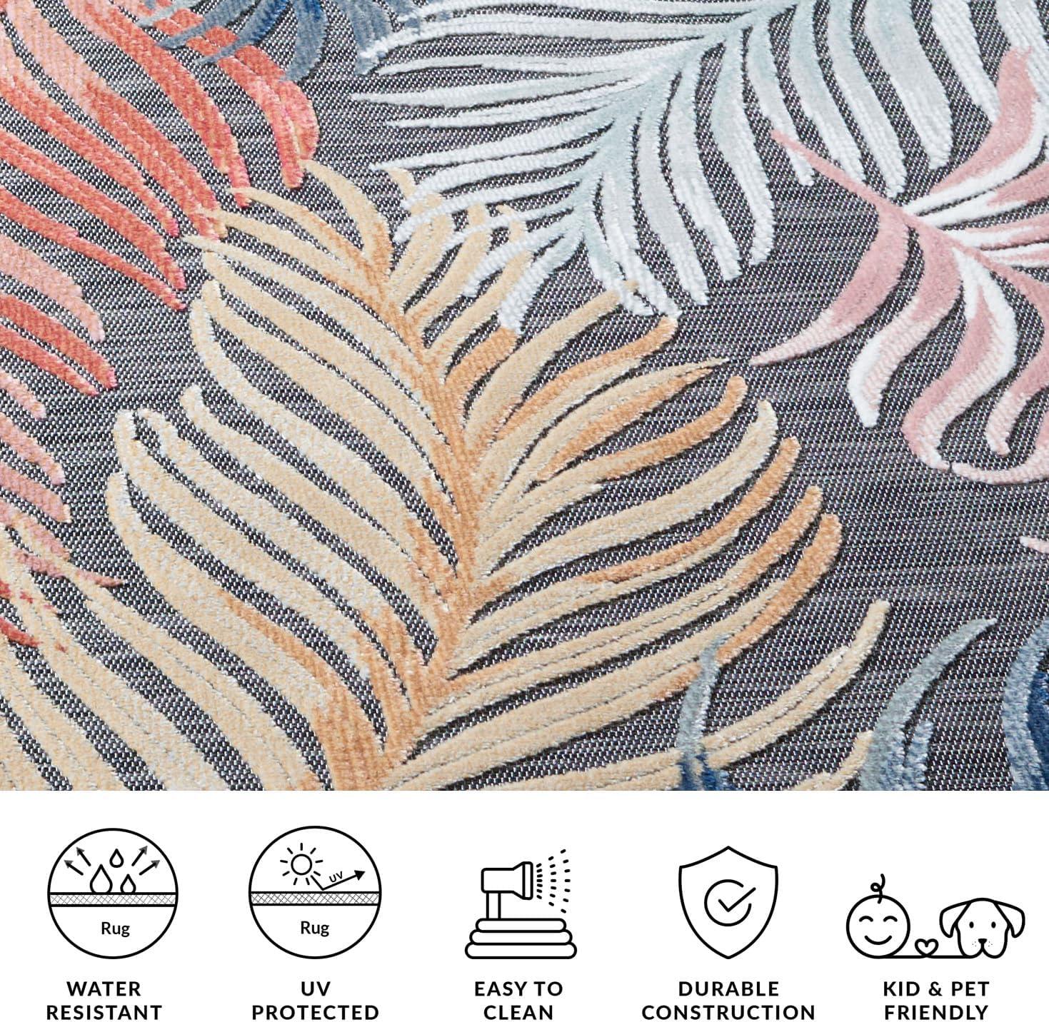 image:imageSAFAVIEH Washable Rug Outdoor Cabana Collection 8 x 10 Black amp Rust NonShedding amp Easy to Clean Ideal for Patio Backyard Mudroom CBN445HBlackRust