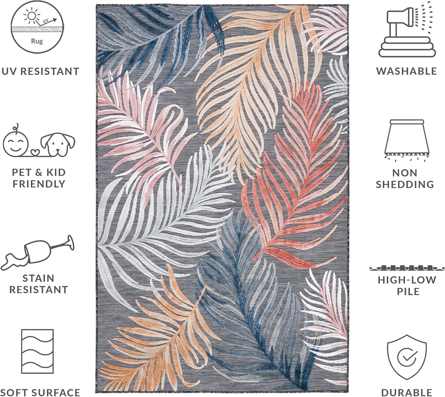 image:imageSAFAVIEH Washable Rug Outdoor Cabana Collection 8 x 10 Black amp Rust NonShedding amp Easy to Clean Ideal for Patio Backyard Mudroom CBN445HBlackRust