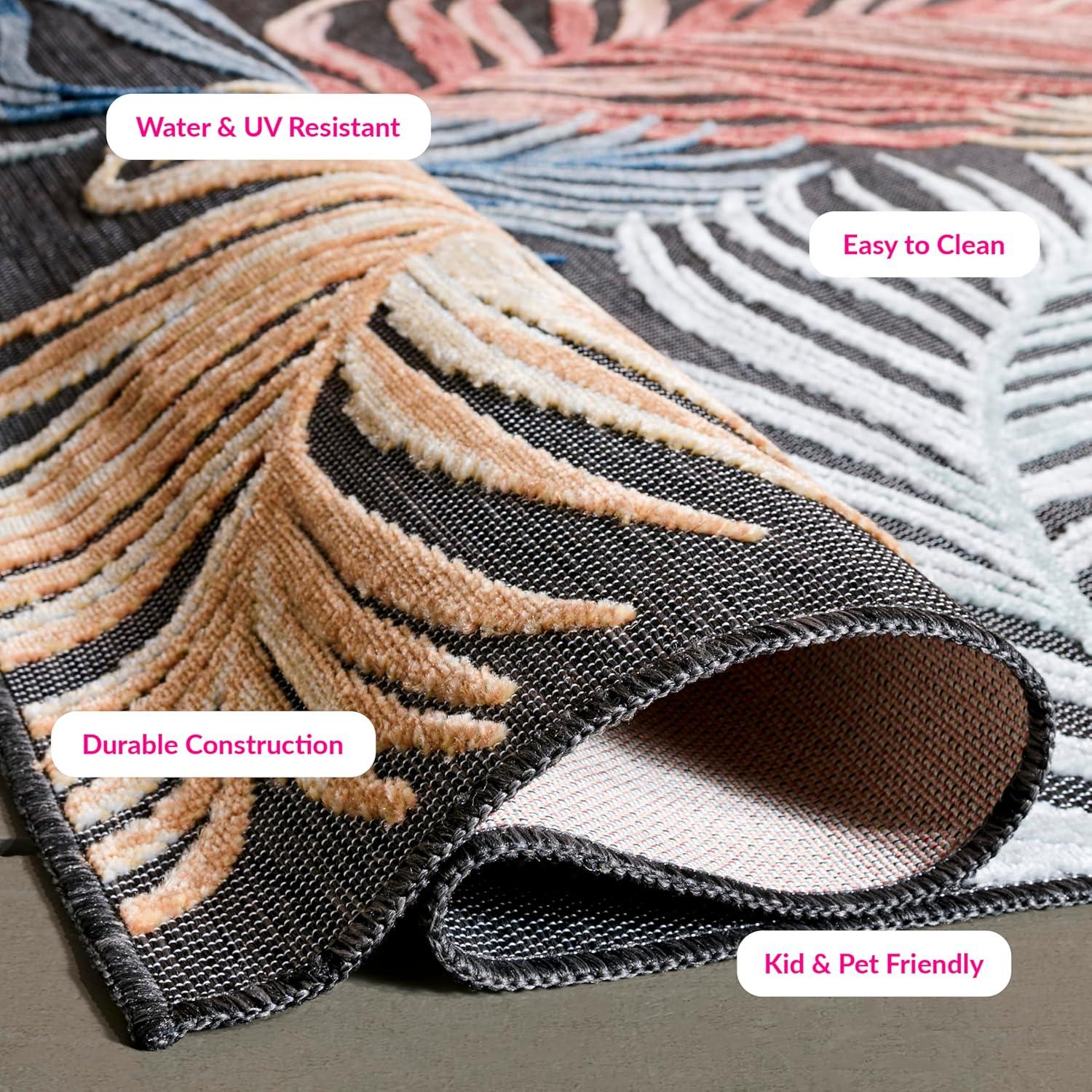 image:imageSAFAVIEH Washable Rug Outdoor Cabana Collection 8 x 10 Black amp Rust NonShedding amp Easy to Clean Ideal for Patio Backyard Mudroom CBN445HBlackRust