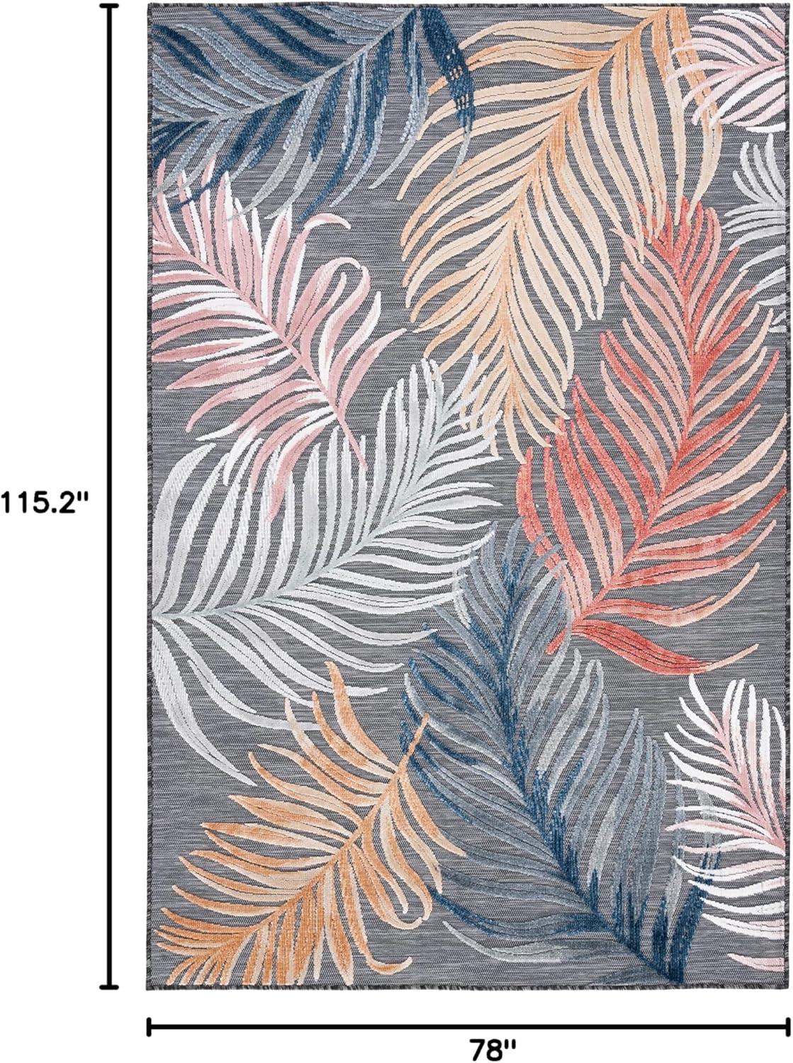 image:imageSAFAVIEH Washable Rug Outdoor Cabana Collection 8 x 10 Black amp Rust NonShedding amp Easy to Clean Ideal for Patio Backyard Mudroom CBN445HBlackRust
