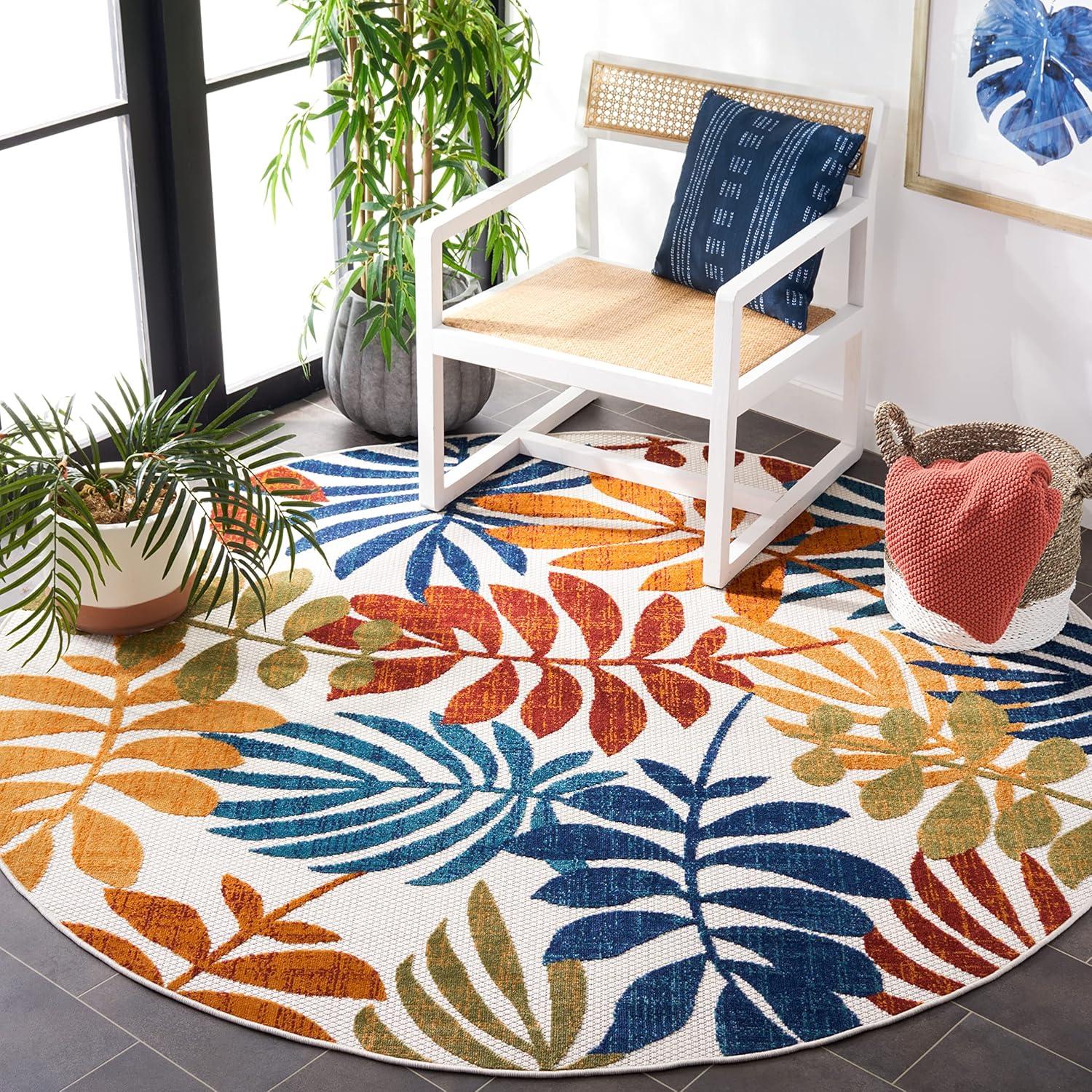 image:imageSAFAVIEH Washable Rug Outdoor Cabana Collection 8 x 10 Cream amp Red NonShedding amp Easy to Clean Ideal for Patio Backyard Mudroom CBN814ACremeRed
