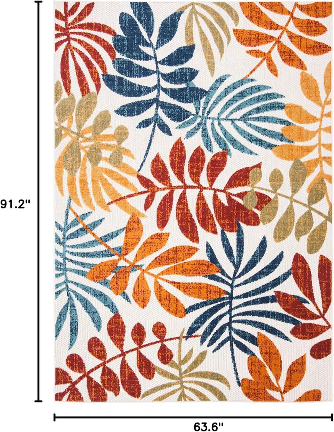 image:imageSAFAVIEH Washable Rug Outdoor Cabana Collection 8 x 10 Cream amp Red NonShedding amp Easy to Clean Ideal for Patio Backyard Mudroom CBN814ACremeRed