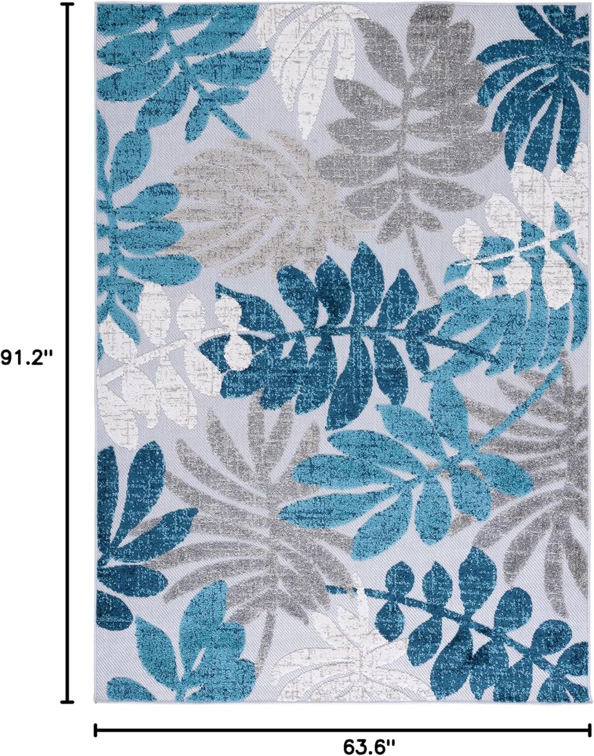 image:imageSAFAVIEH Washable Rug Outdoor Cabana Collection 8 x 10 Cream amp Red NonShedding amp Easy to Clean Ideal for Patio Backyard Mudroom CBN814AGreyBlue