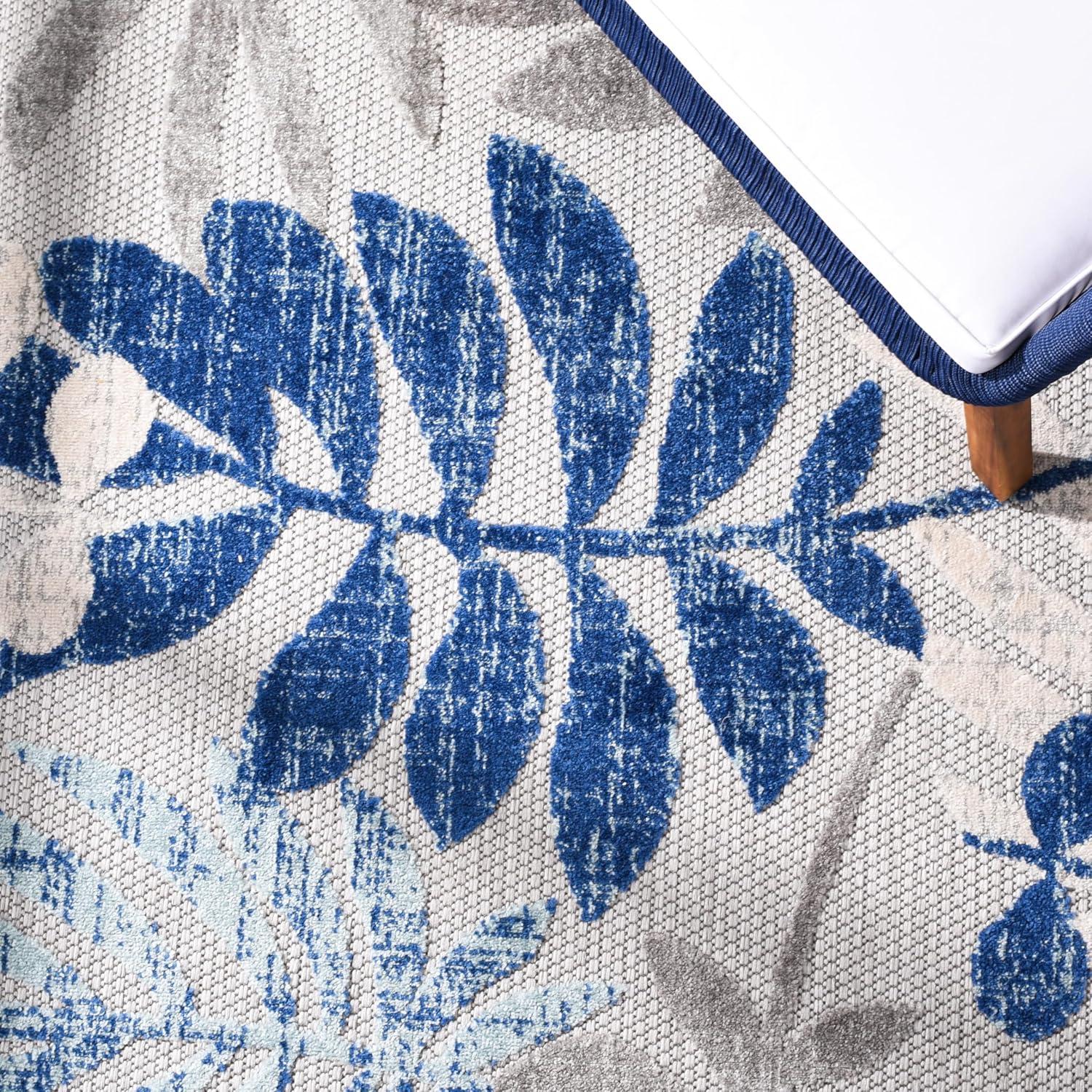image:imageSAFAVIEH Washable Rug Outdoor Cabana Collection 8 x 10 Cream amp Red NonShedding amp Easy to Clean Ideal for Patio Backyard Mudroom CBN814AGreyBlue