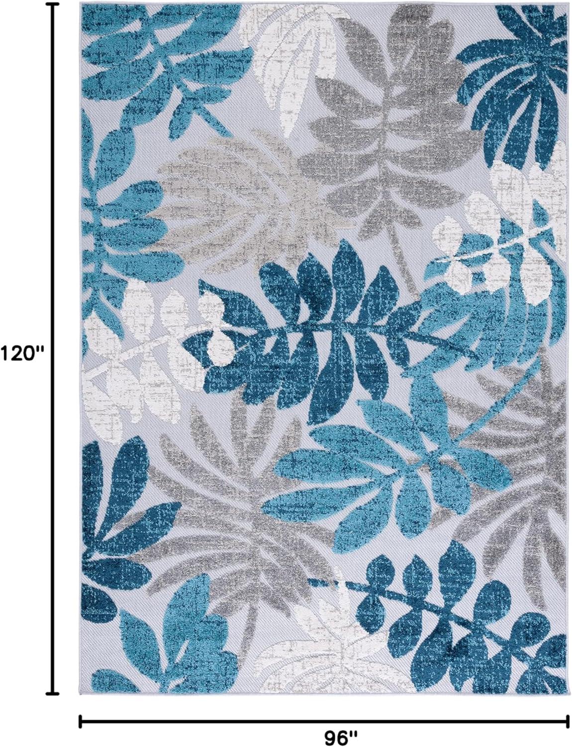 image:imageSAFAVIEH Washable Rug Outdoor Cabana Collection 8 x 10 Cream amp Red NonShedding amp Easy to Clean Ideal for Patio Backyard Mudroom CBN814AGreyBlue