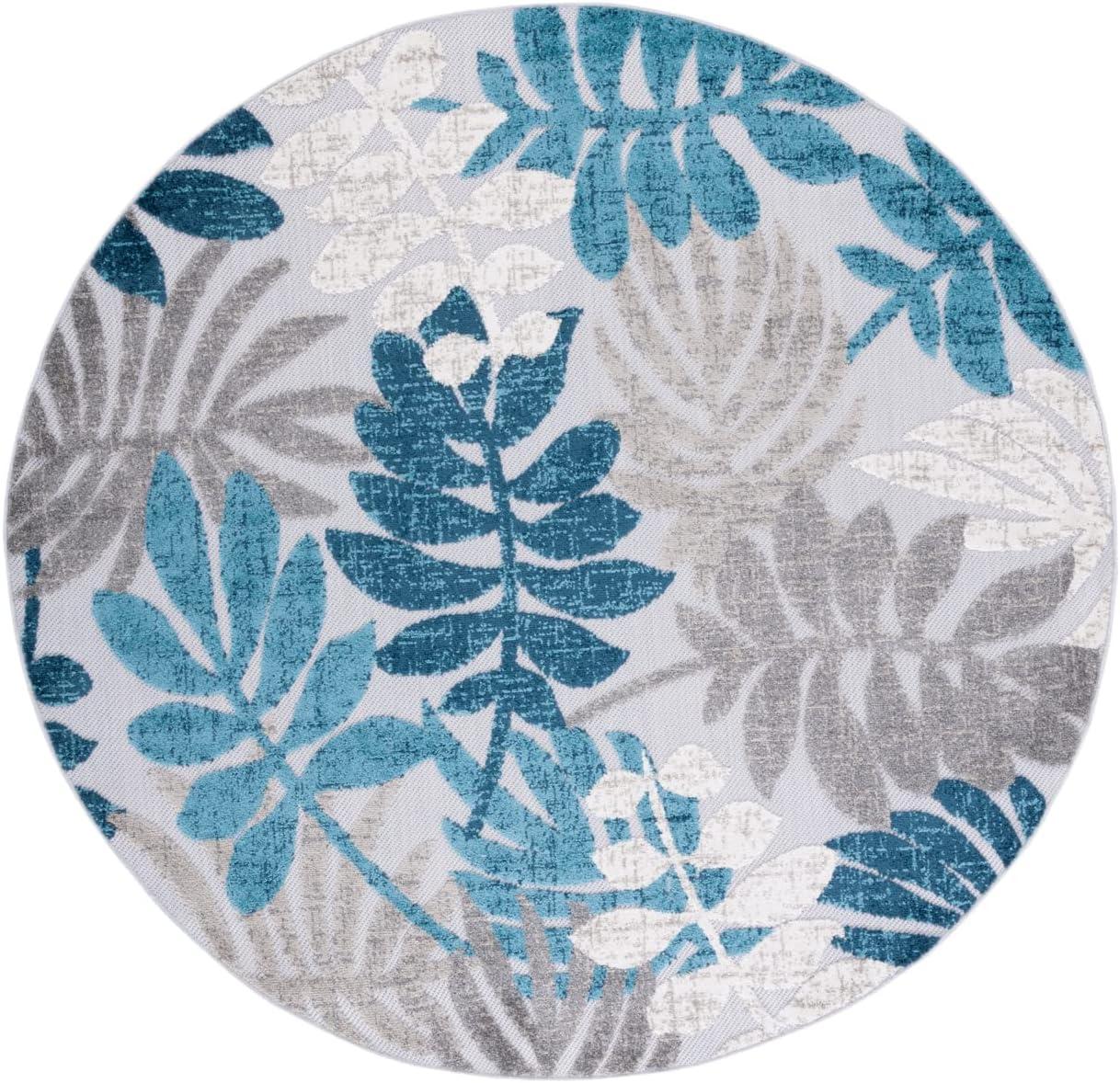image:imageSAFAVIEH Washable Rug Outdoor Cabana Collection 8 x 10 Cream amp Red NonShedding amp Easy to Clean Ideal for Patio Backyard Mudroom CBN814AGreyBlue
