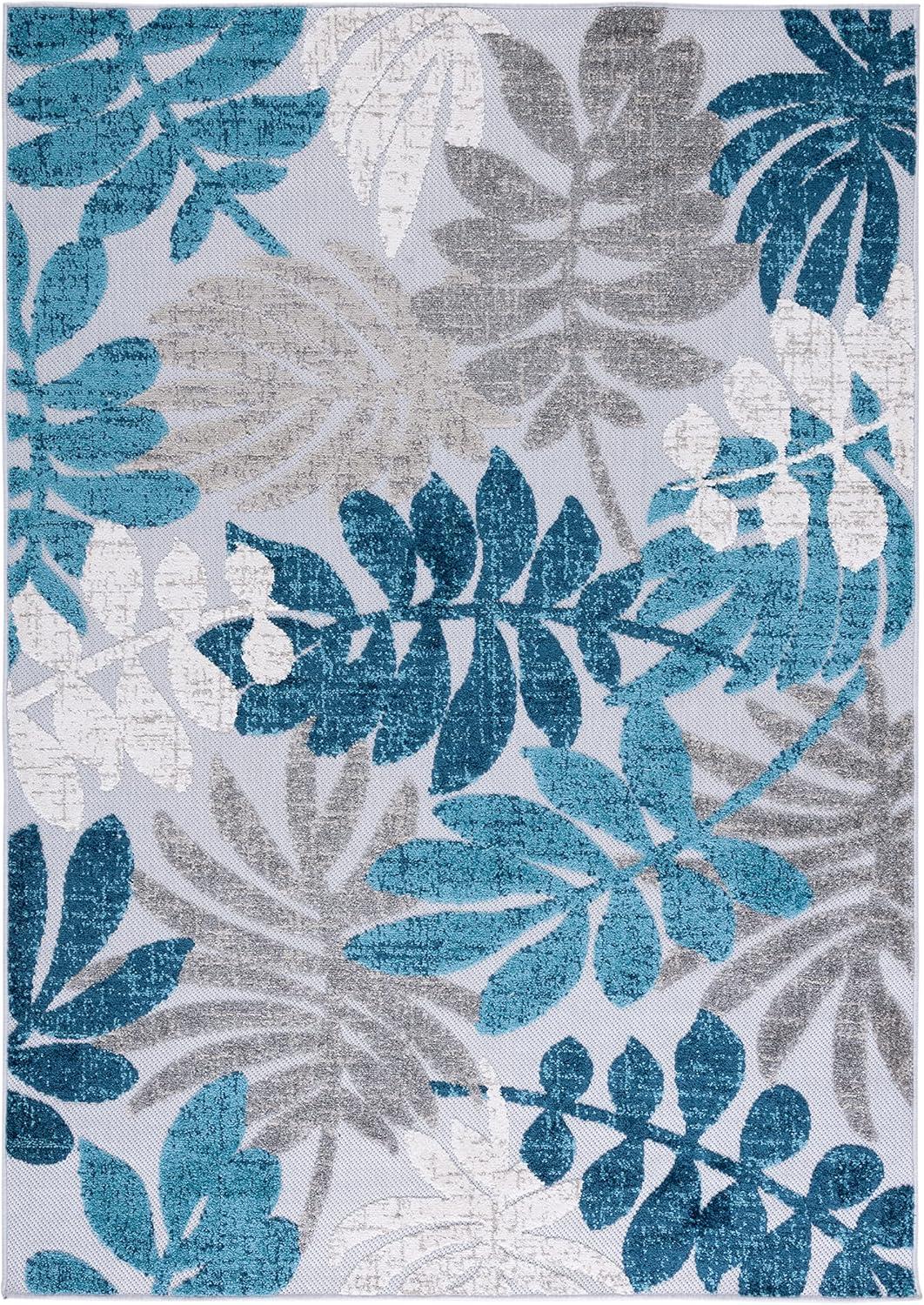 image:imageSAFAVIEH Washable Rug Outdoor Cabana Collection 8 x 10 Cream amp Red NonShedding amp Easy to Clean Ideal for Patio Backyard Mudroom CBN814AGreyBlue