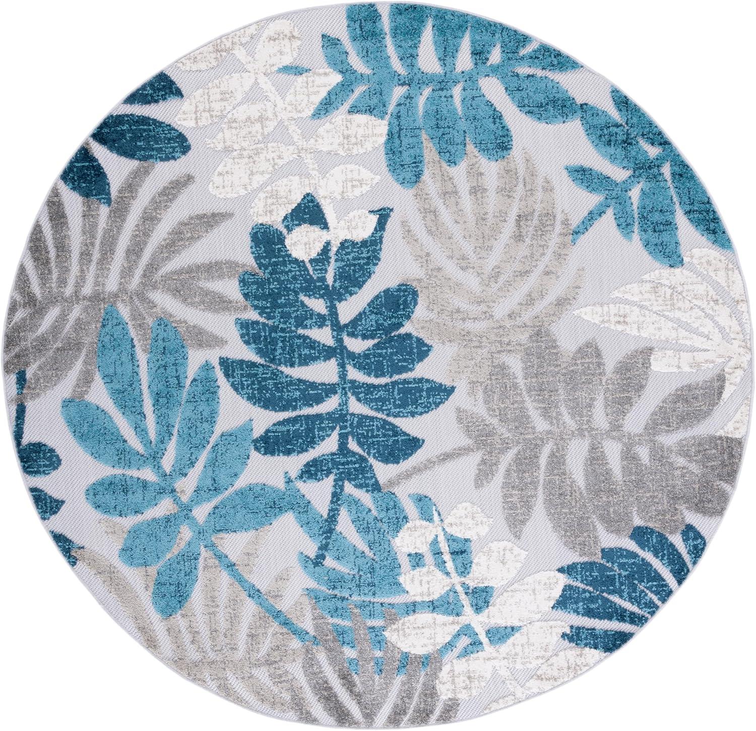 image:imageSAFAVIEH Washable Rug Outdoor Cabana Collection 8 x 10 Cream amp Red NonShedding amp Easy to Clean Ideal for Patio Backyard Mudroom CBN814AGreyBlue