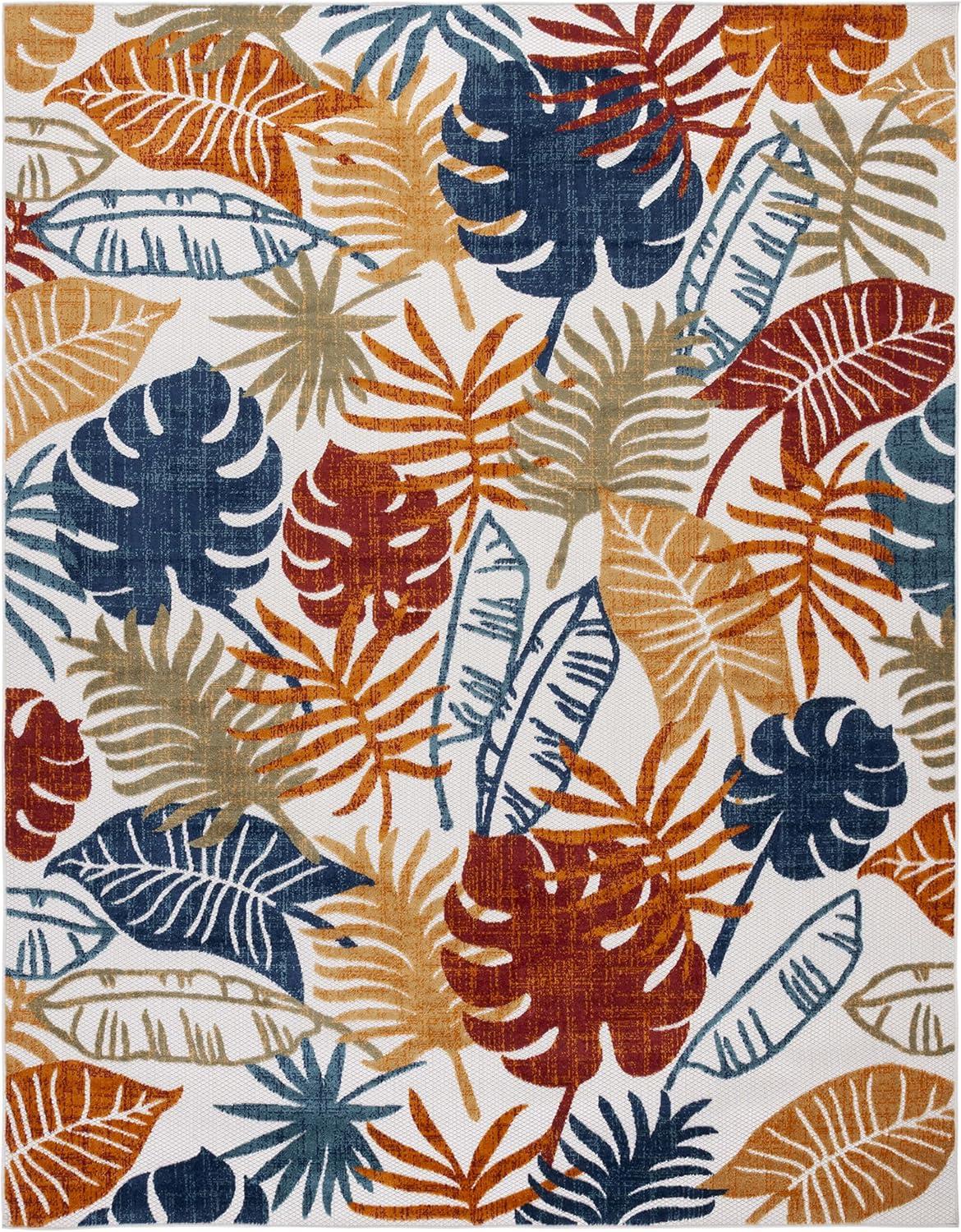 image:imageSAFAVIEH Washable Rug Outdoor Cabana Collection 8 x 10 Cream amp Red NonShedding amp Easy to Clean Ideal for Patio Backyard Mudroom CBN831ACremeRed