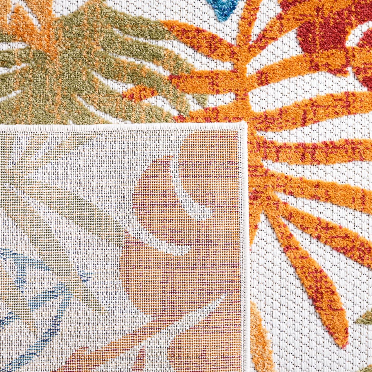 image:imageSAFAVIEH Washable Rug Outdoor Cabana Collection 8 x 10 Cream amp Red NonShedding amp Easy to Clean Ideal for Patio Backyard Mudroom CBN831ACremeRed