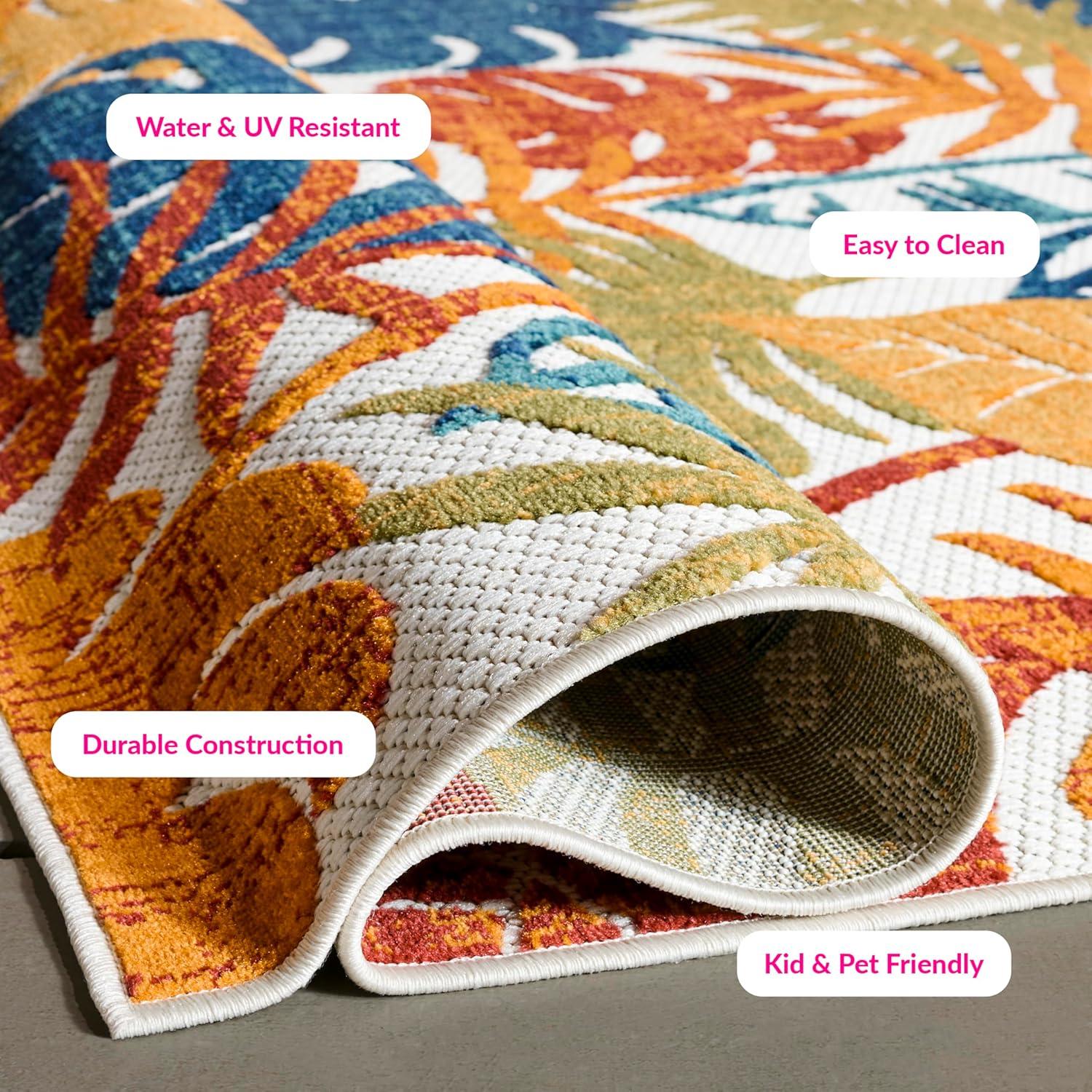 image:imageSAFAVIEH Washable Rug Outdoor Cabana Collection 8 x 10 Cream amp Red NonShedding amp Easy to Clean Ideal for Patio Backyard Mudroom CBN831ACremeRed