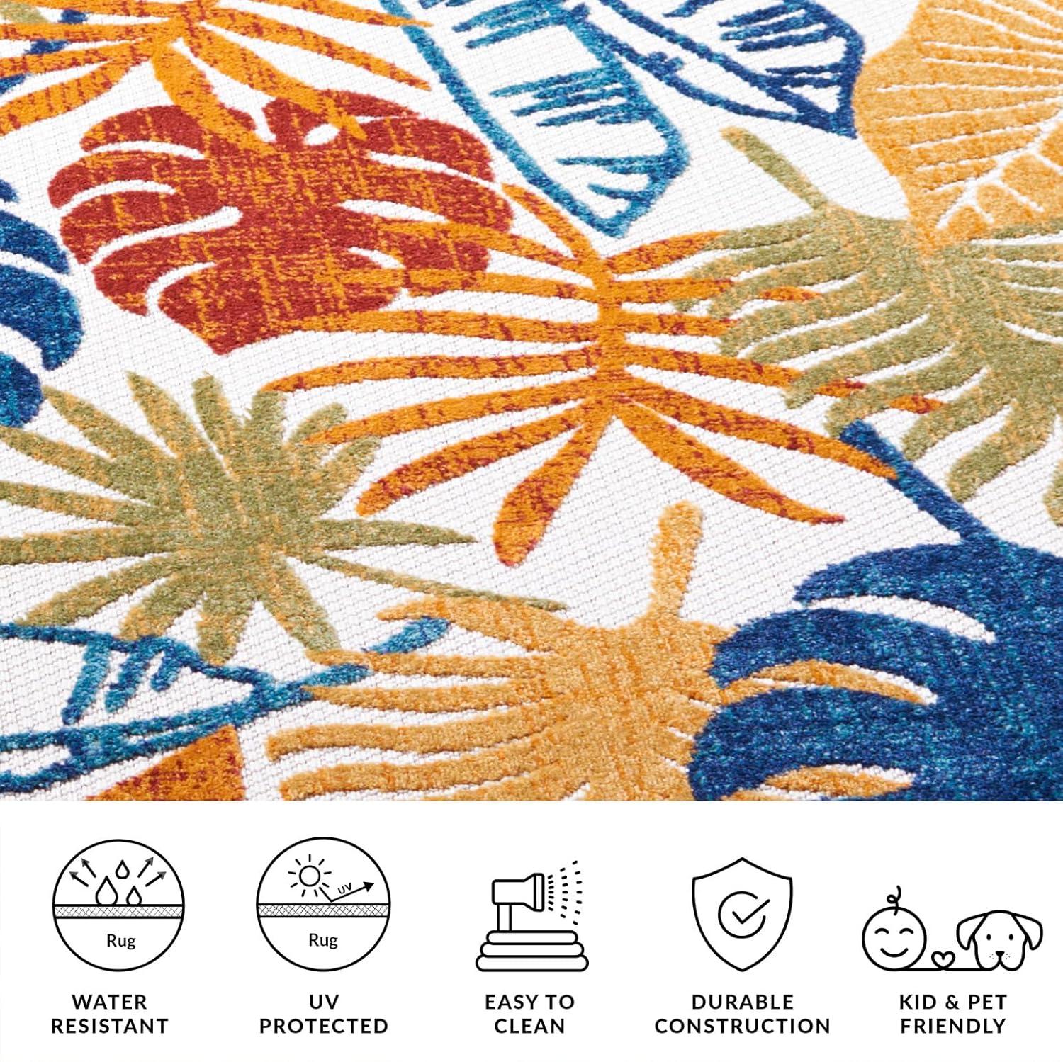 image:imageSAFAVIEH Washable Rug Outdoor Cabana Collection 8 x 10 Cream amp Red NonShedding amp Easy to Clean Ideal for Patio Backyard Mudroom CBN831ACremeRed
