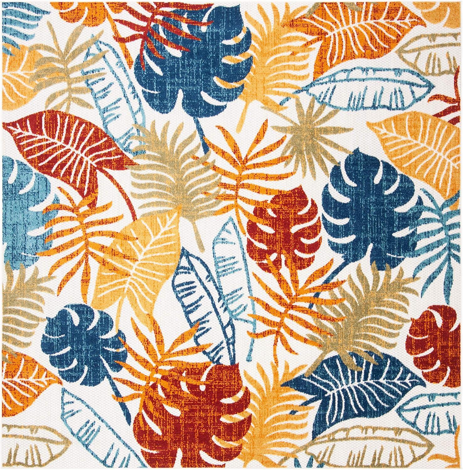 image:imageSAFAVIEH Washable Rug Outdoor Cabana Collection 8 x 10 Cream amp Red NonShedding amp Easy to Clean Ideal for Patio Backyard Mudroom CBN831ACremeRed