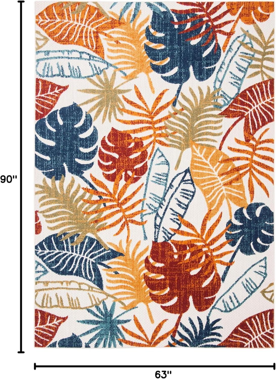 image:imageSAFAVIEH Washable Rug Outdoor Cabana Collection 8 x 10 Cream amp Red NonShedding amp Easy to Clean Ideal for Patio Backyard Mudroom CBN831ACremeRed