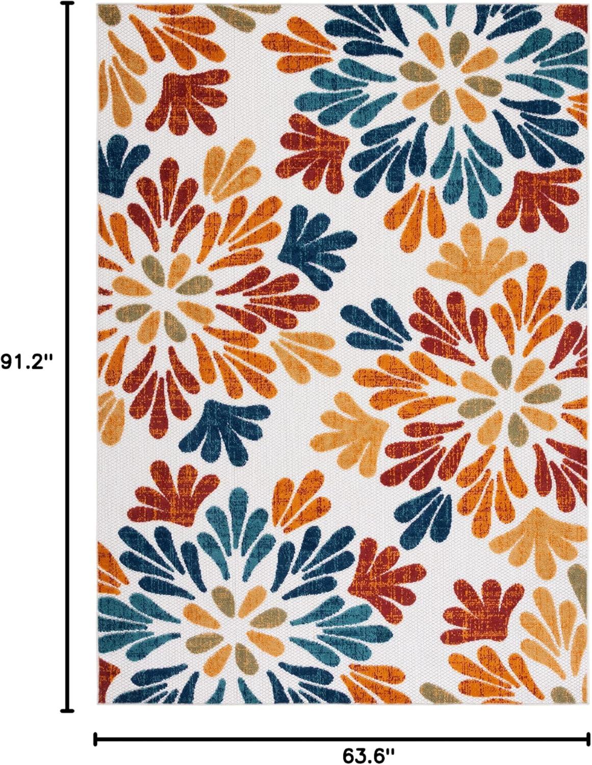 image:imageSAFAVIEH Washable Rug Outdoor Cabana Collection 9 x 12 Grey amp Blue NonShedding amp Easy to Clean Ideal for Patio Backyard Mudroom CBN800FCremeRed
