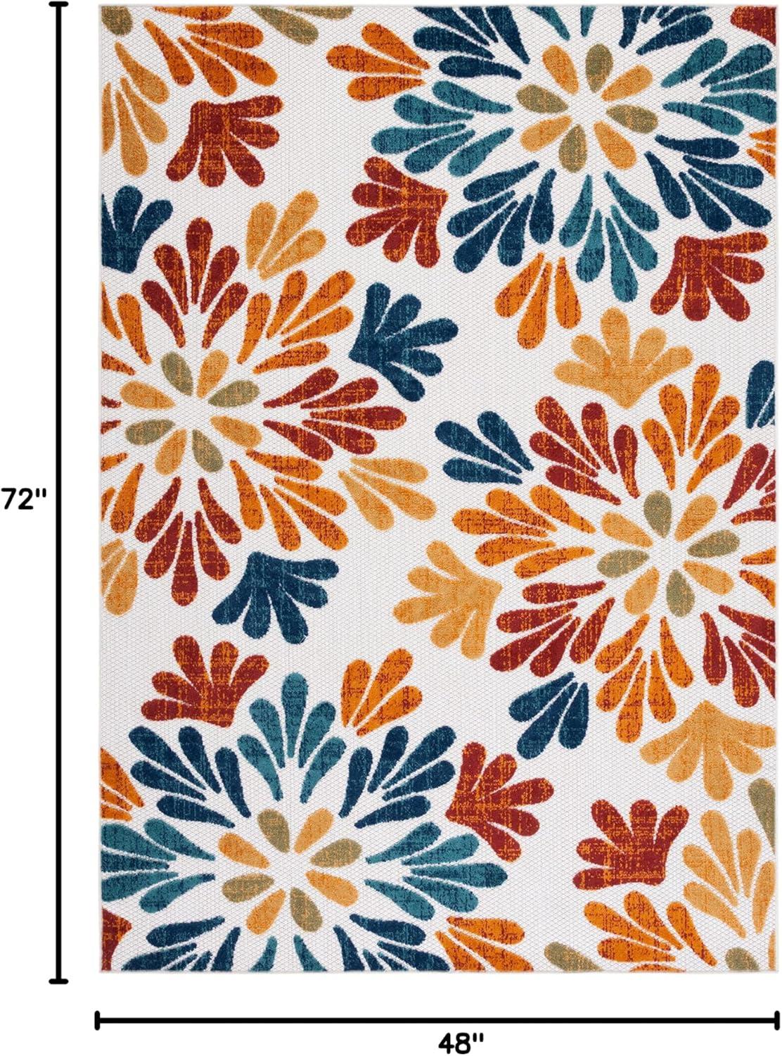 image:imageSAFAVIEH Washable Rug Outdoor Cabana Collection 9 x 12 Grey amp Blue NonShedding amp Easy to Clean Ideal for Patio Backyard Mudroom CBN800FCremeRed