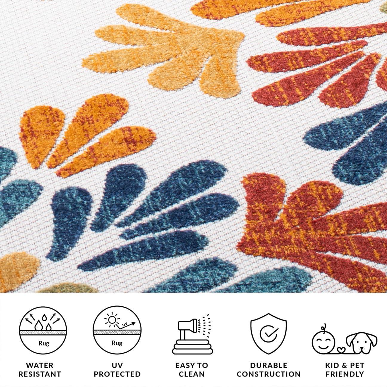 image:imageSAFAVIEH Washable Rug Outdoor Cabana Collection 9 x 12 Grey amp Blue NonShedding amp Easy to Clean Ideal for Patio Backyard Mudroom CBN800FCremeRed
