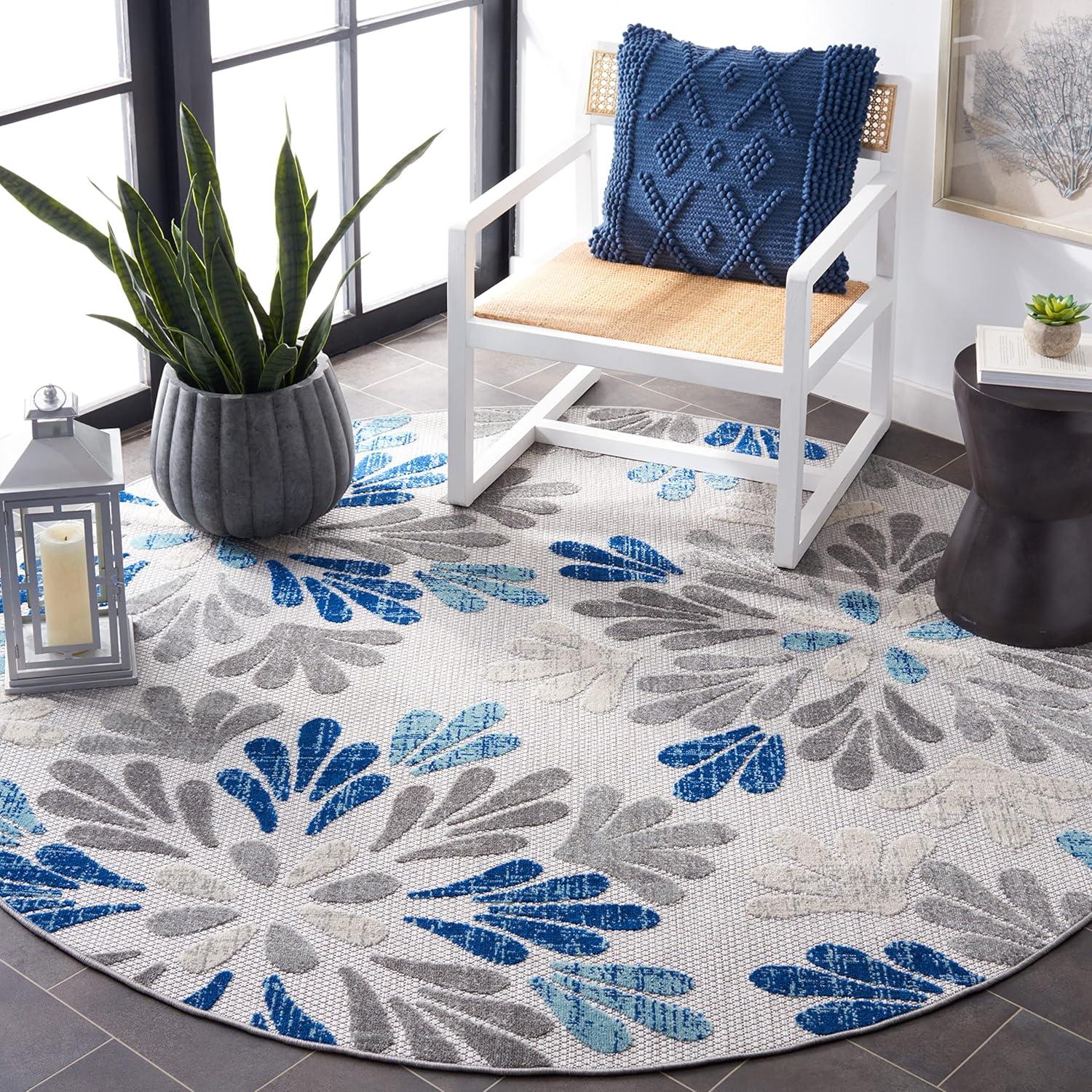 image:imageSAFAVIEH Washable Rug Outdoor Cabana Collection 9 x 12 Grey amp Blue NonShedding amp Easy to Clean Ideal for Patio Backyard Mudroom CBN800FGreyBlue