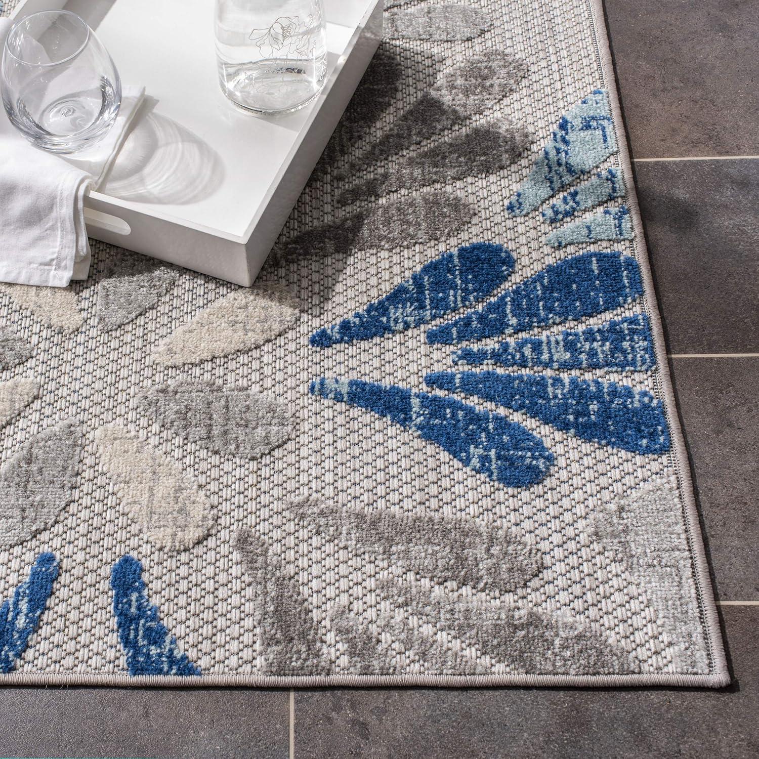 image:imageSAFAVIEH Washable Rug Outdoor Cabana Collection 9 x 12 Grey amp Blue NonShedding amp Easy to Clean Ideal for Patio Backyard Mudroom CBN800FGreyBlue