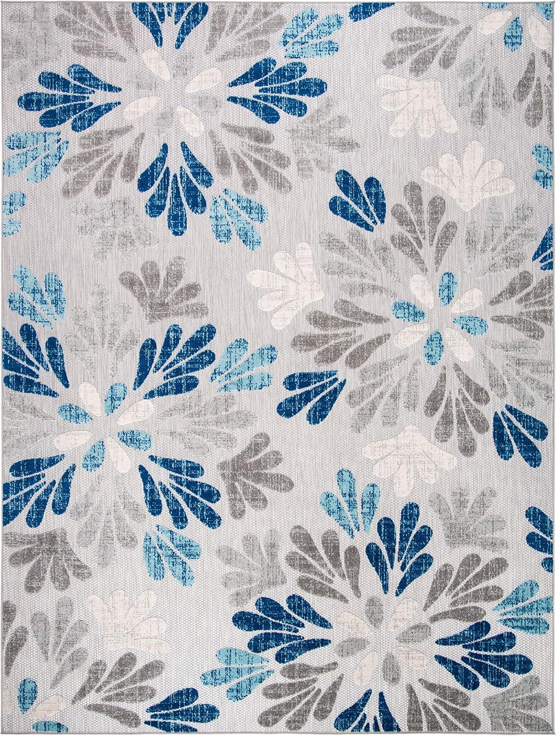 image:imageSAFAVIEH Washable Rug Outdoor Cabana Collection 9 x 12 Grey amp Blue NonShedding amp Easy to Clean Ideal for Patio Backyard Mudroom CBN800FGreyBlue