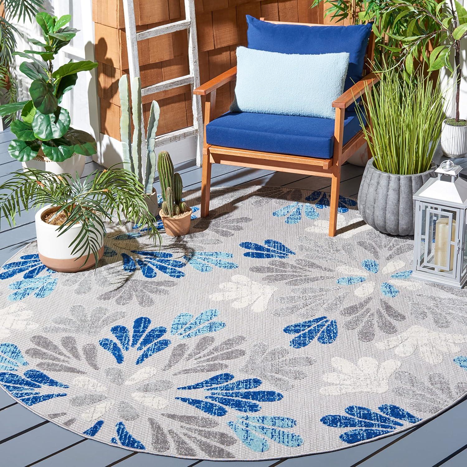 image:imageSAFAVIEH Washable Rug Outdoor Cabana Collection 9 x 12 Grey amp Blue NonShedding amp Easy to Clean Ideal for Patio Backyard Mudroom CBN800FGreyBlue