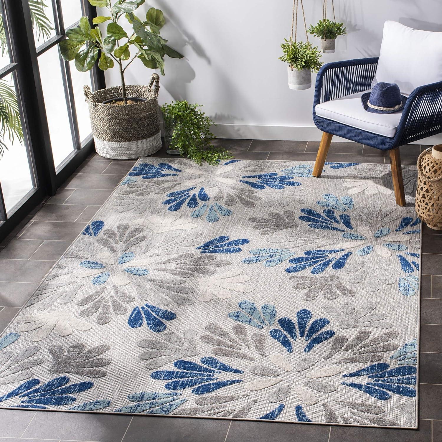 image:imageSAFAVIEH Washable Rug Outdoor Cabana Collection 9 x 12 Grey amp Blue NonShedding amp Easy to Clean Ideal for Patio Backyard Mudroom CBN800FGreyBlue