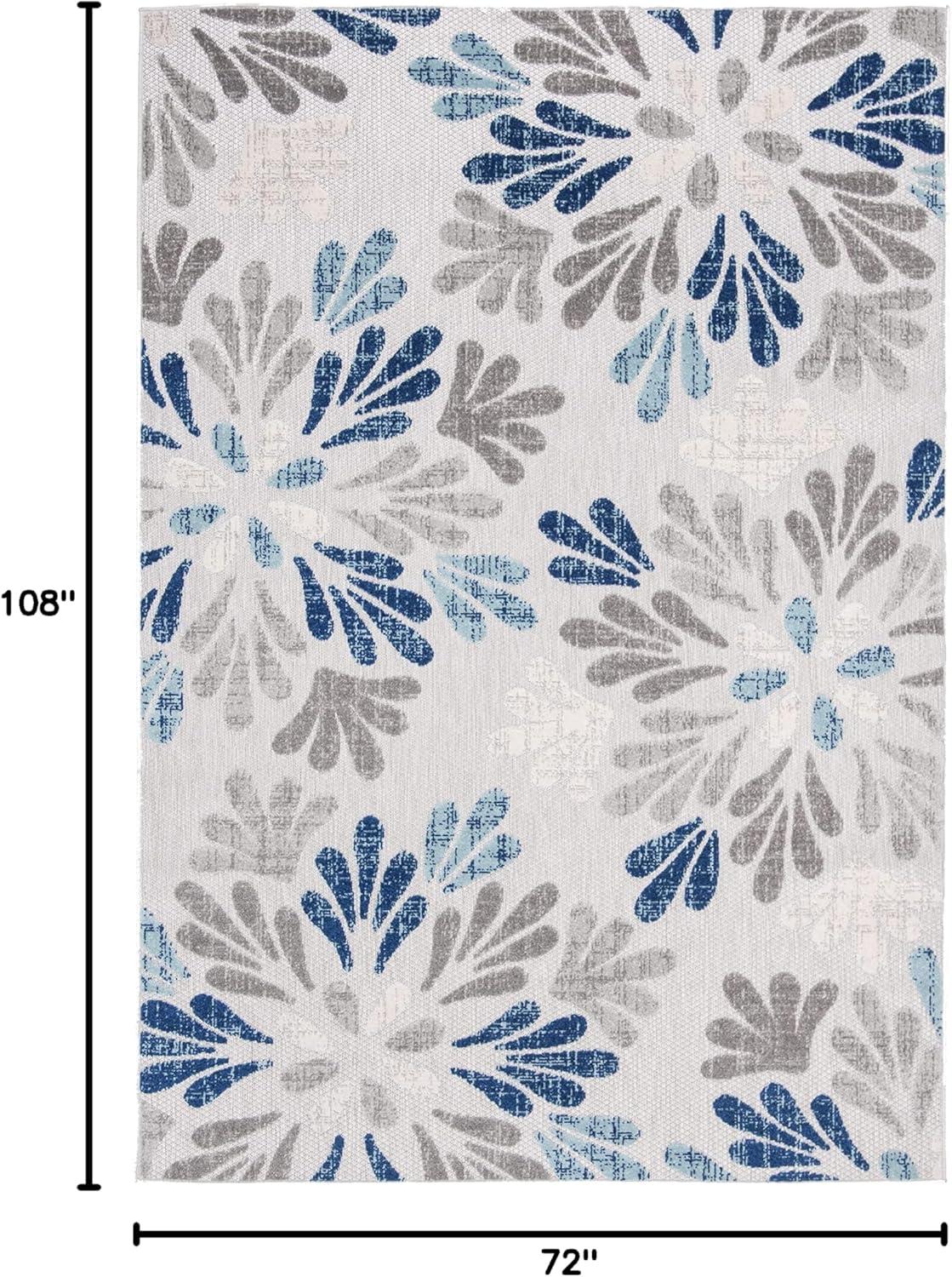 image:imageSAFAVIEH Washable Rug Outdoor Cabana Collection 9 x 12 Grey amp Blue NonShedding amp Easy to Clean Ideal for Patio Backyard Mudroom CBN800FGreyBlue