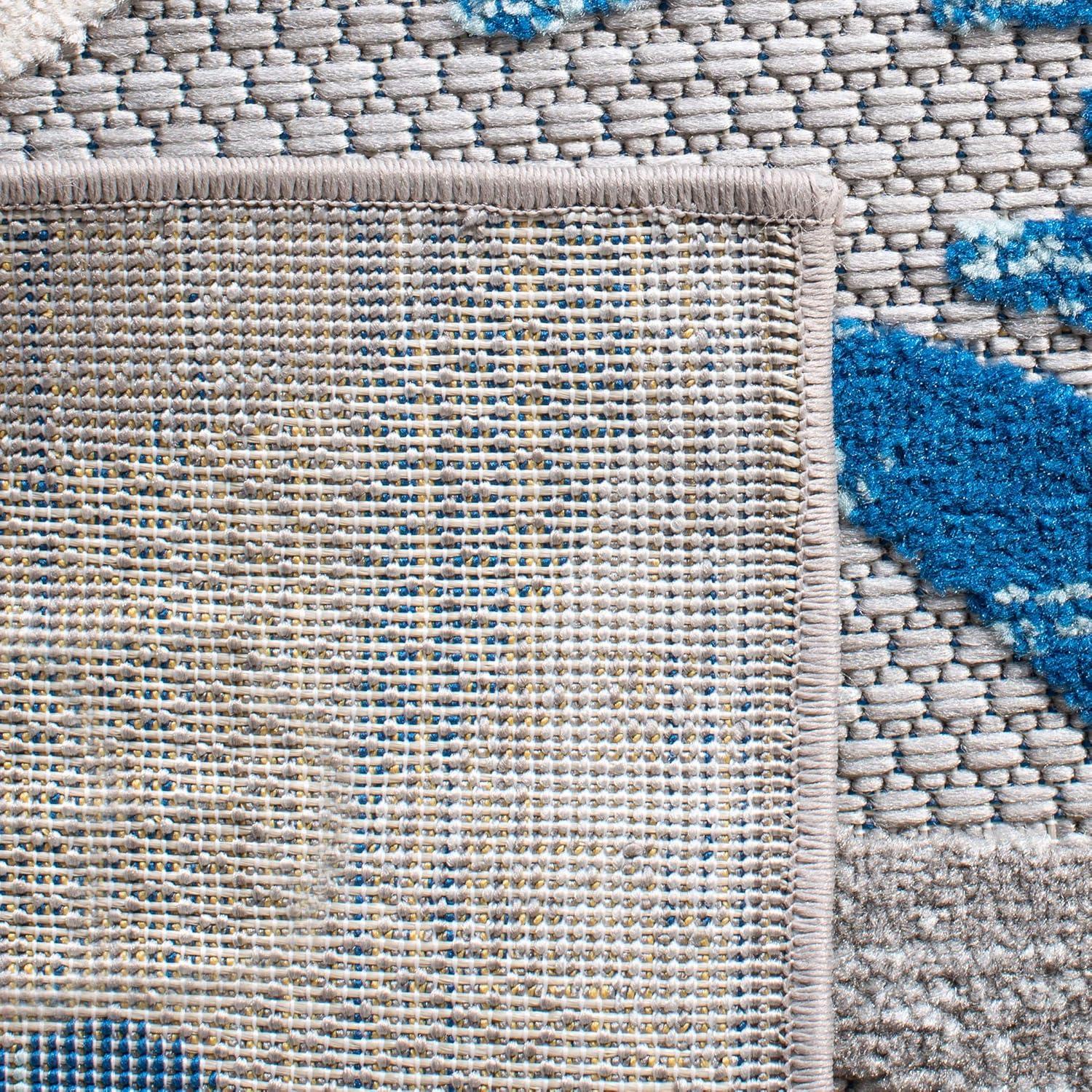 image:imageSAFAVIEH Washable Rug Outdoor Cabana Collection 9 x 12 Grey amp Blue NonShedding amp Easy to Clean Ideal for Patio Backyard Mudroom CBN800FGreyBlue