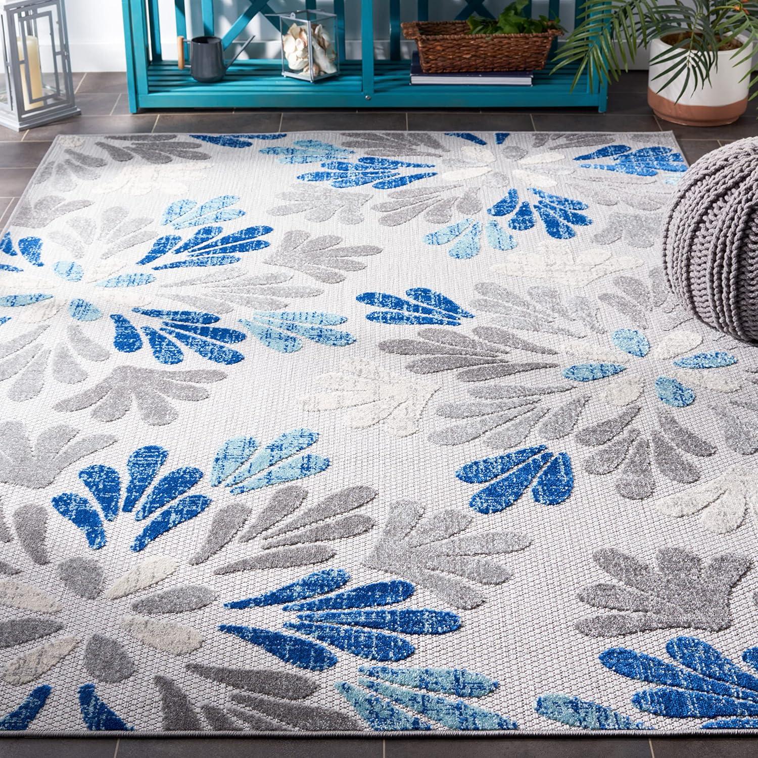 image:imageSAFAVIEH Washable Rug Outdoor Cabana Collection 9 x 12 Grey amp Blue NonShedding amp Easy to Clean Ideal for Patio Backyard Mudroom CBN800FGreyBlue