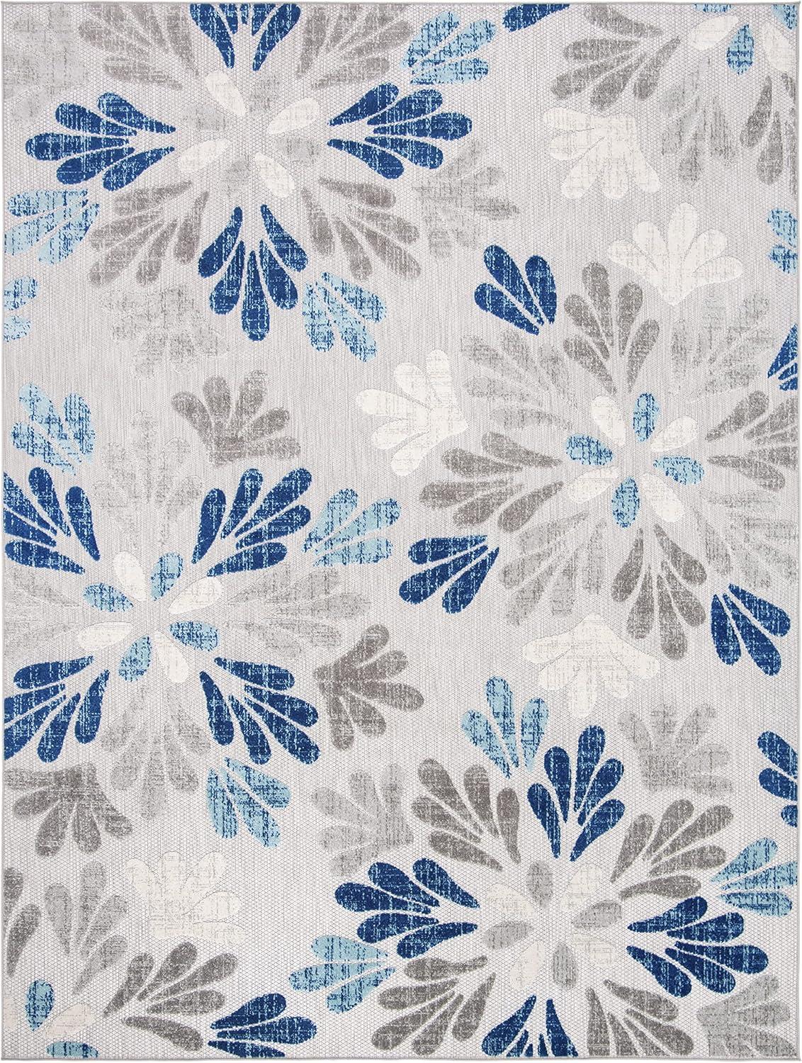 image:imageSAFAVIEH Washable Rug Outdoor Cabana Collection 9 x 12 Grey amp Blue NonShedding amp Easy to Clean Ideal for Patio Backyard Mudroom CBN800FGreyBlue