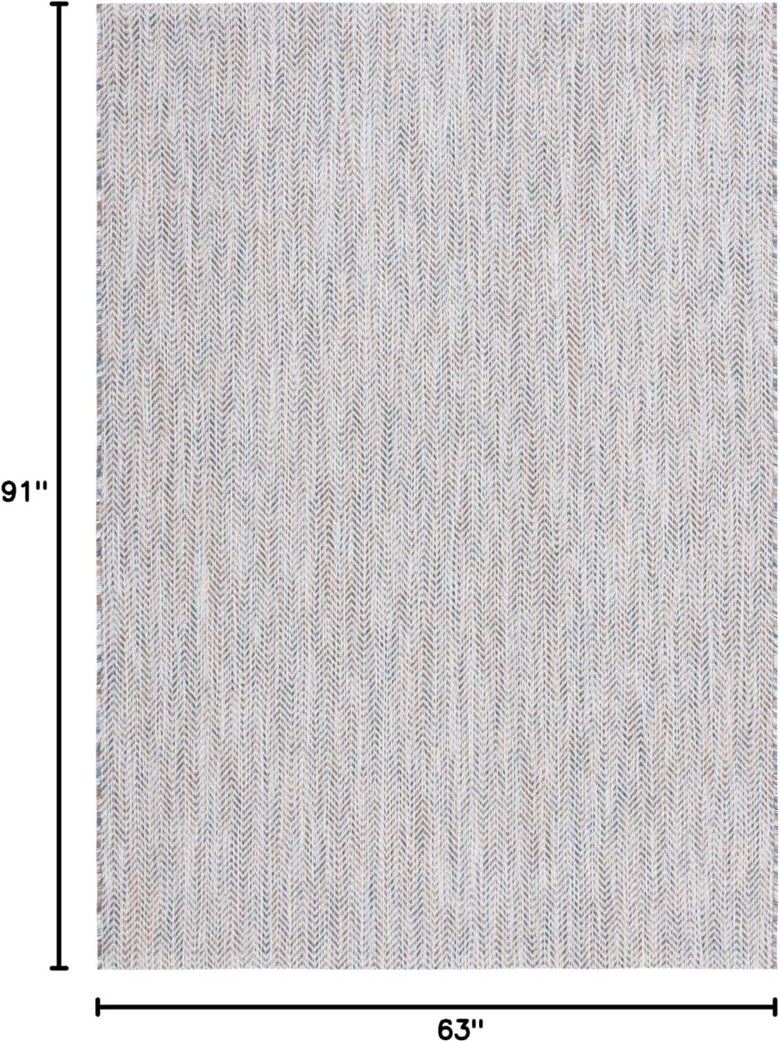 image:imageSAFAVIEH Washable Rug Outdoor Courtyard Collection 10 Square Black amp Beige NonShedding amp Easy Cleaning Ideal for Patio Backyard Mudroom CY802236621Ivory BlueBeige